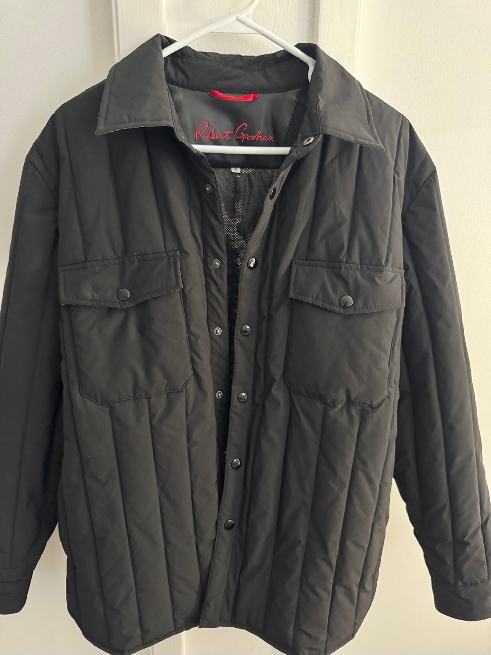 Robert Graham Black Quilted Jacket with Camouflage Lining